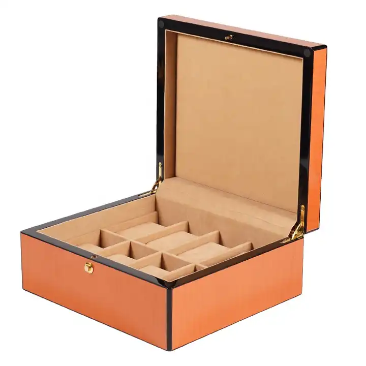 Orange Lacquer Humidor Box - Image 2