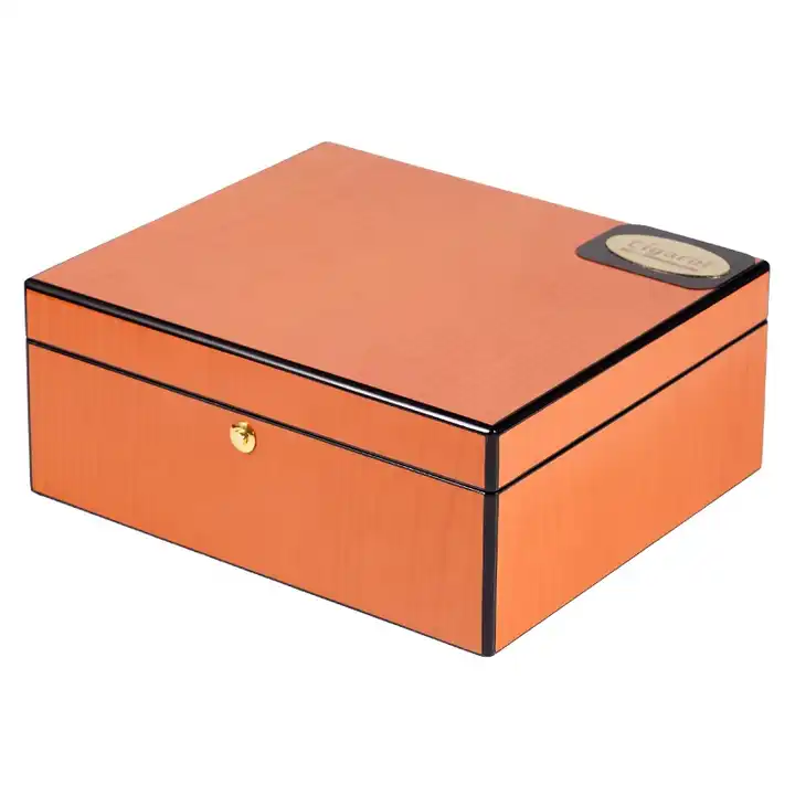 Orange Lacquer Humidor Box - Image 3