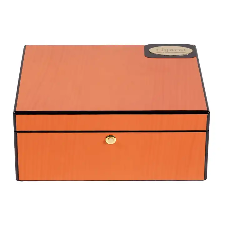 Orange Lacquer Humidor Box